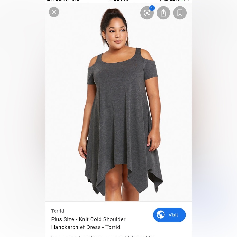 Torrid cold shoulder dress size 00